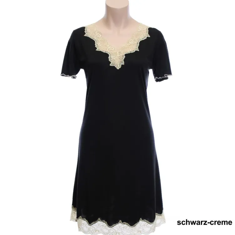 Seide Sleepshirt|Seidennachthemd^Nightdreams Seidenmix Wirkseide Kurzarm Nachthemd MAHÉ Nr. 1 von