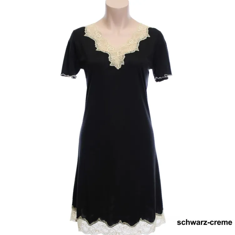 Seide Sleepshirt|Seidennachthemd^Nightdreams Seidenmix Wirkseide Kurzarm Nachthemd MAHÉ Nr. 1 von