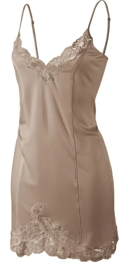 Seiden Basics|Seidennachthemd^Gattina Seidennachthemd Wirkseide kurz TAHITI mit Spitze