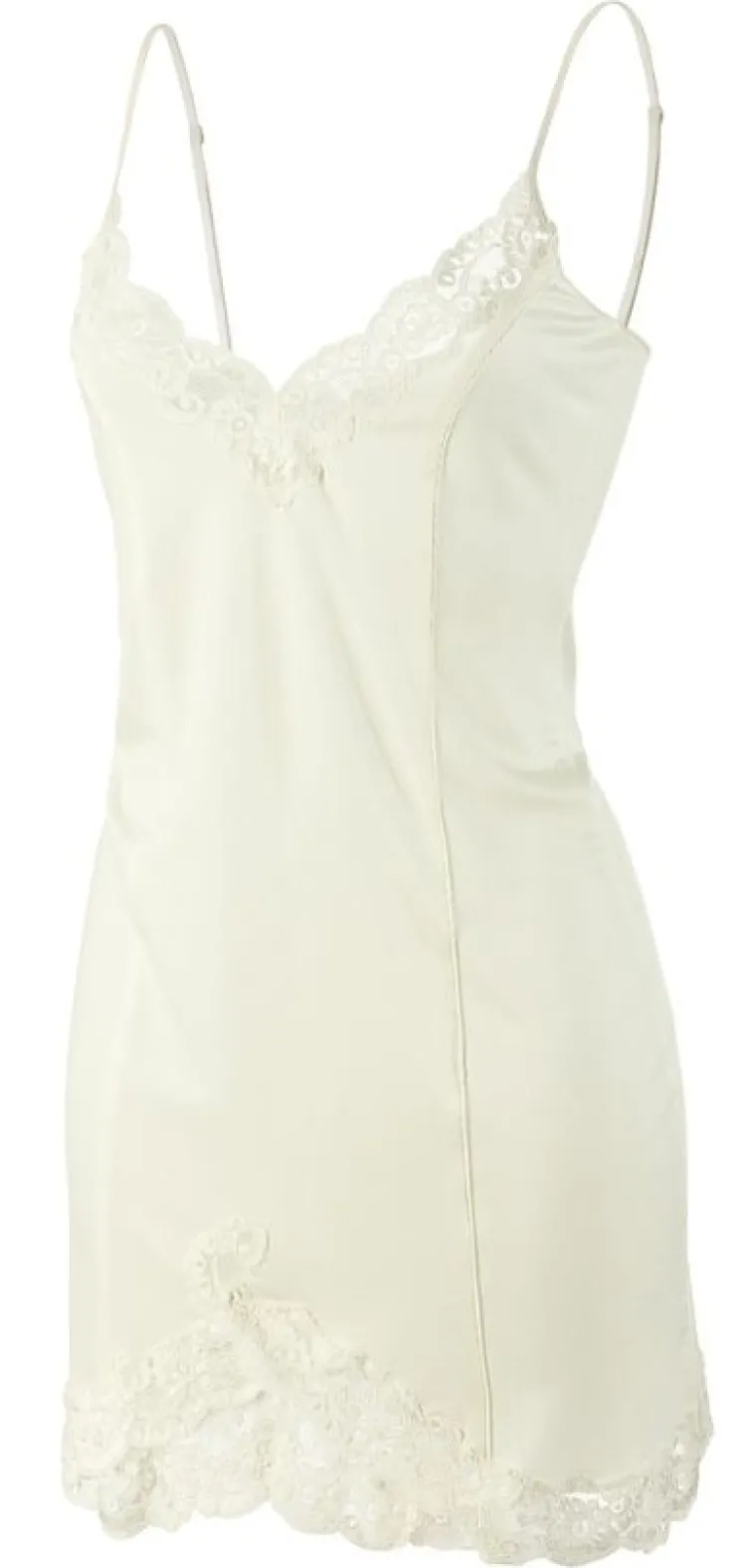 Seiden Basics|Seidennachthemd^Gattina Seidennachthemd Wirkseide kurz TAHITI Spitze von