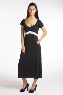 Seiden Basics|Seidennachthemd^Gattina Seidennachtkleid mit Spitze TAHITI von