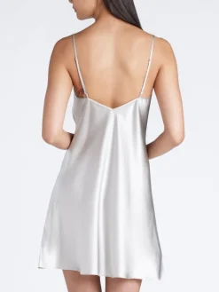 Seidenneglige|Seidennachthemd^Luna di Seta Seidenneglige Lace Seduction exquisit von silber oder bernstein mit Spitze