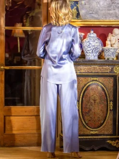 Lounge-Wear|Seidenpyjama^Marjolaine Seidenpyjama OXANA Stretchseide uni