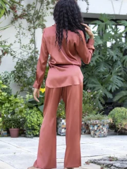 Lounge-Wear|Seidenpyjama^Marjolaine Seidenpyjama ROXANE elegant Stretchseide von