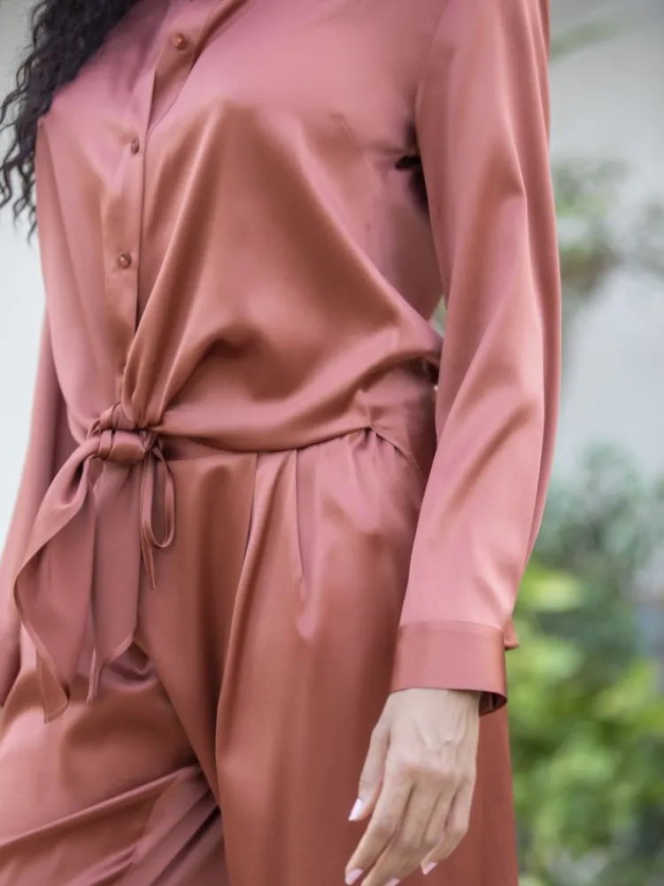 Lounge-Wear|Seidenpyjama^Marjolaine Seidenpyjama ROXANE elegant Stretchseide von