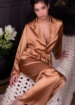 Lounge-Wear|Seiden Basics^Marjolaine Seidenpyjama SOIE UNIE 100% Seide