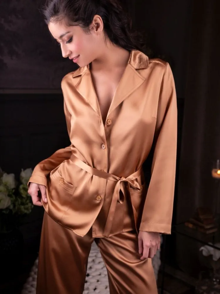 Lounge-Wear|Seiden Basics^Marjolaine Seidenpyjama SOIE UNIE uni