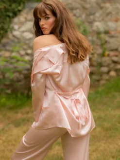 Lounge-Wear|Seiden Basics^Marjolaine Seidenpyjama SOIE UNIE uni