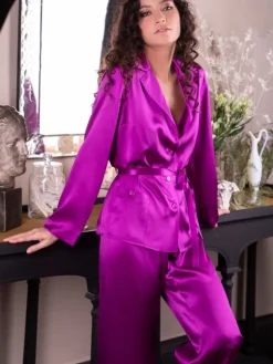 Lounge-Wear|Seiden Basics^Marjolaine Seidenpyjama SOIE UNIE uni