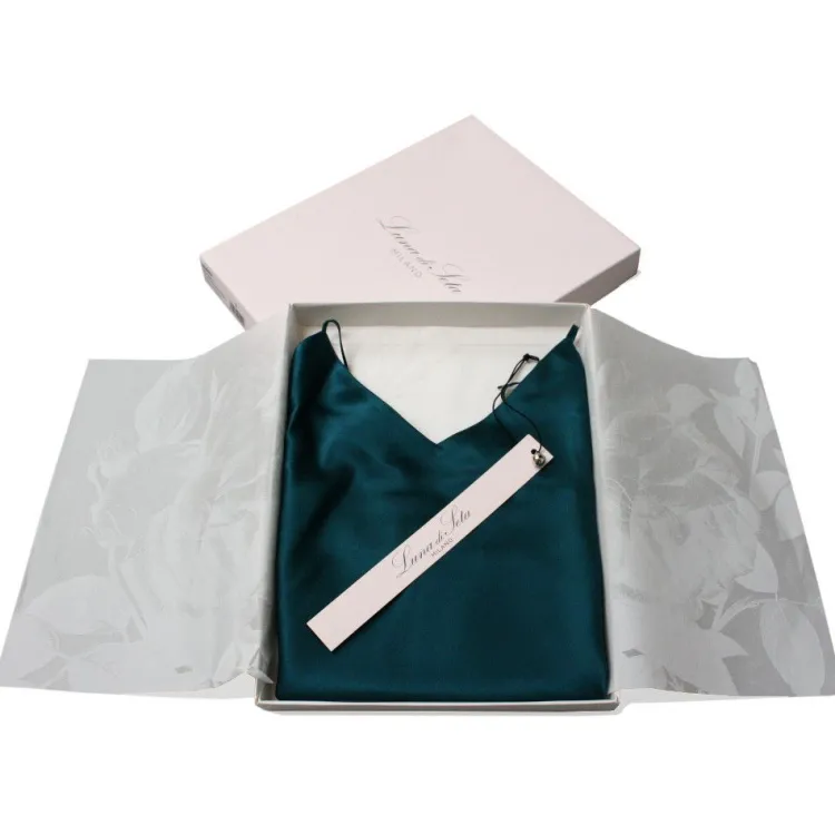 Spaghettiträger Tops|Mit Seidensatin^Luna di Seta Seidentop 100% Seide CLASSICO von - viele Farben