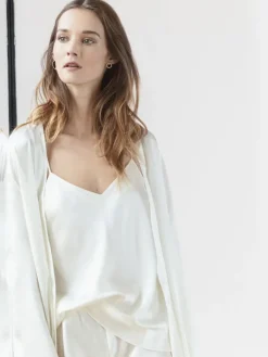 Spaghettiträger Tops|Mit Seidensatin^Luna di Seta Seidentop 100% Seide CLASSICO bunt von