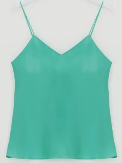 Spaghettiträger Tops|Mit Seidensatin^Luna di Seta Seidentop 100% Seide CLASSICO bunt von