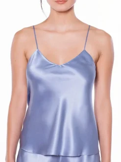 Spaghettiträger Tops|Mit Seidensatin^Luna di Seta Seidentop 100% Seide CLASSICO bunt von