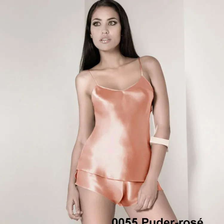 Spaghettiträger Tops|Mit Seidensatin^Luna di Seta Seidentop 100% Seide CLASSICO Satin von