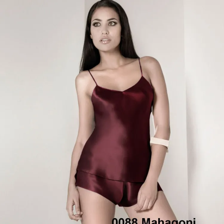 Spaghettiträger Tops|Mit Seidensatin^Luna di Seta Seidentop 100% Seide CLASSICO Satin von