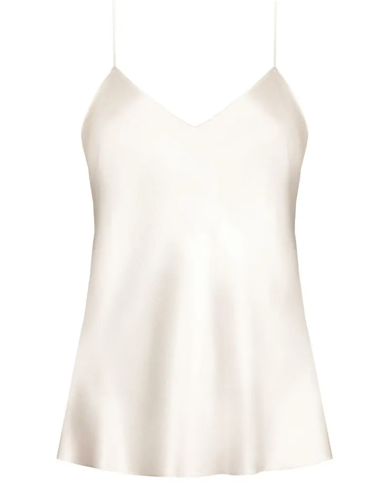 Spaghettiträger Tops|Mit Seidensatin^Luna di Seta Seidentop 100% Seide CLASSICO Satin von
