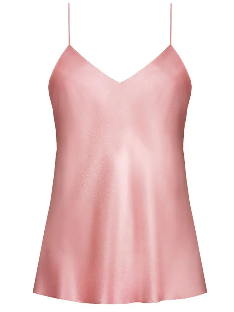 Spaghettiträger Tops|Mit Seidensatin^Luna di Seta Seidentop 100% Seide CLASSICO Satin von