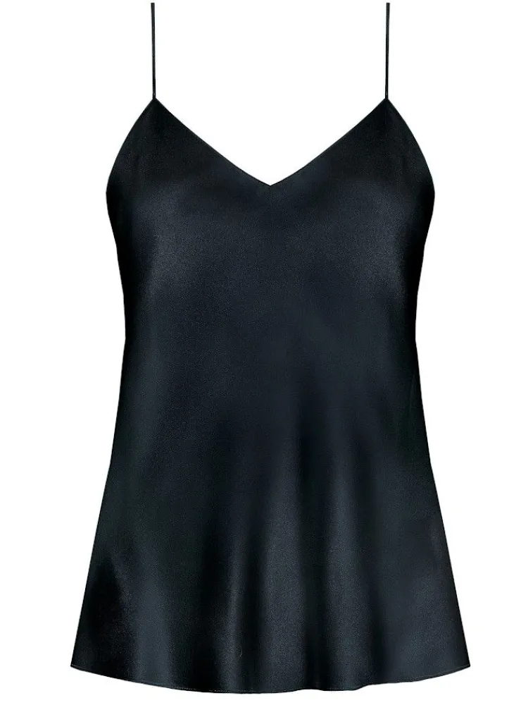 Spaghettiträger Tops|Mit Seidensatin^Luna di Seta Seidentop 100% Seide CLASSICO Satin von