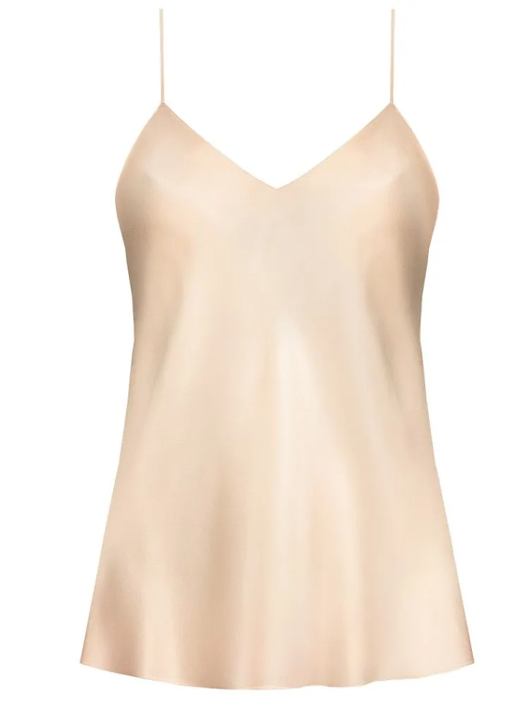 Spaghettiträger Tops|Mit Seidensatin^Luna di Seta Seidentop 100% Seide CLASSICO Satin von
