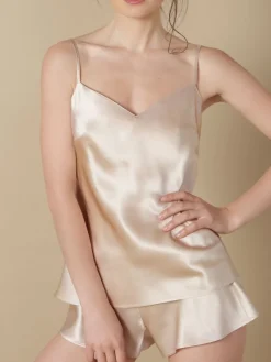 Spaghettiträger Tops|Alle Lingerie Tops^Marjolaine Seidentop 100% Seide ODON elegant von