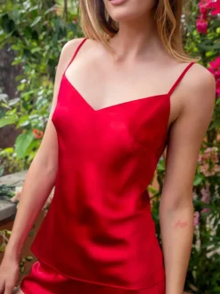 Spaghettiträger Tops|Alle Lingerie Tops^Marjolaine Seidentop 100% Seide ODON Satin von