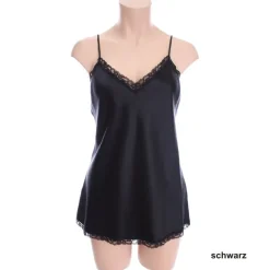 Tops Mit Spitze|Spaghettiträger Tops^Luna di Seta Seidentop BASIC GLAM aus 100% Seide von