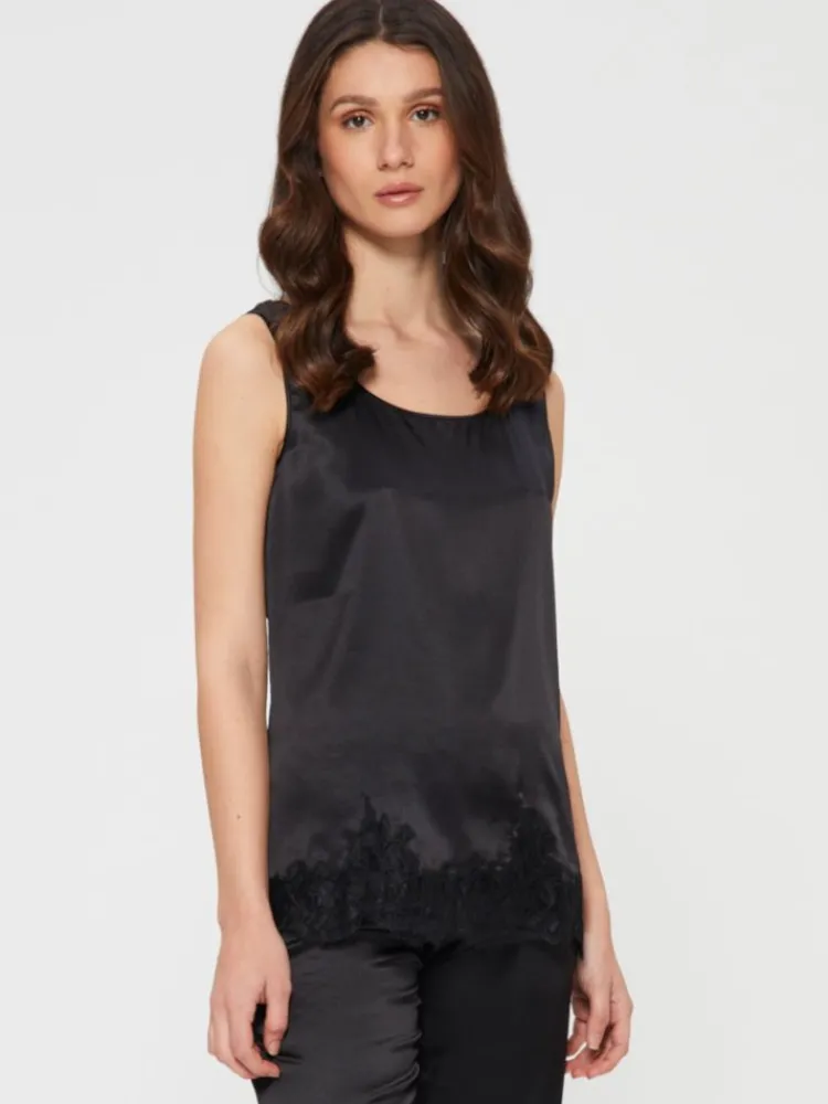 Camisole (Breite Träger)|Alle Lingerie Tops^Chiara Fiorini Seidentop Camisole SETA No. 11 mit Spitze glatt von