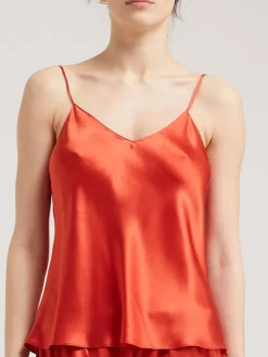Spaghettiträger Tops|Mit Seidensatin^Vivis Seidentop CARLA von