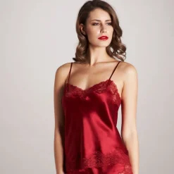 Tops Mit Spitze|Spaghettiträger Tops^Vivis Seidentop DALIA mit Spitze von