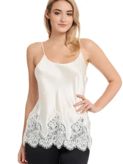 Tops Mit Spitze|Spaghettiträger Tops^Gattina Seidentop MAILIN mit Spitze von
