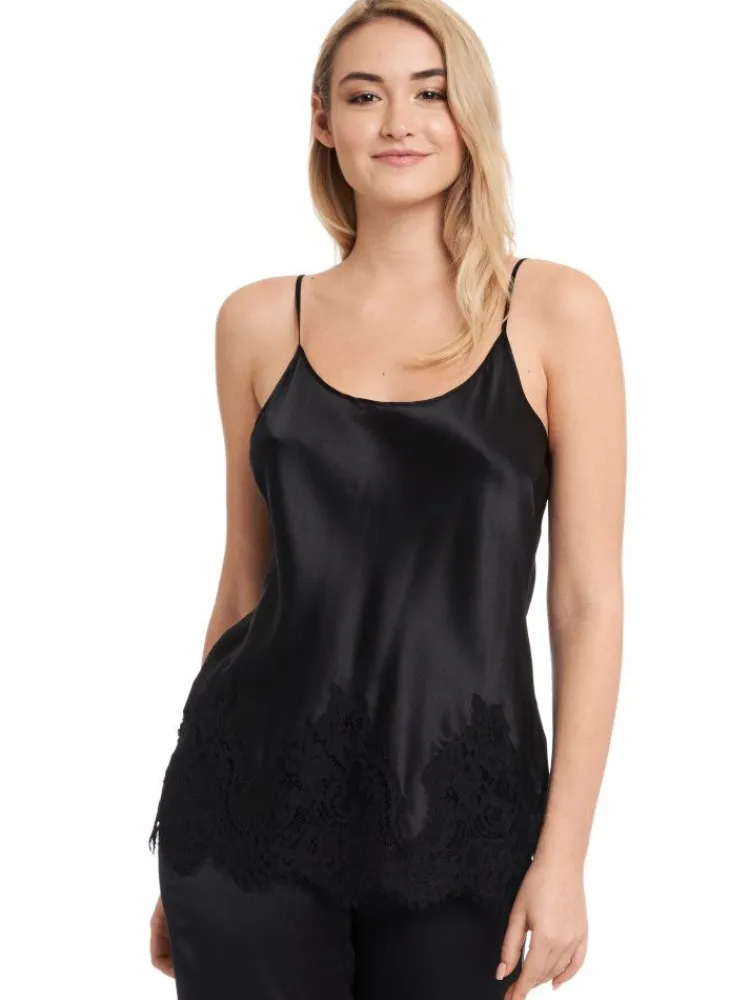Tops Mit Spitze|Spaghettiträger Tops^Gattina Seidentop MAILIN Satin mit Spitze von