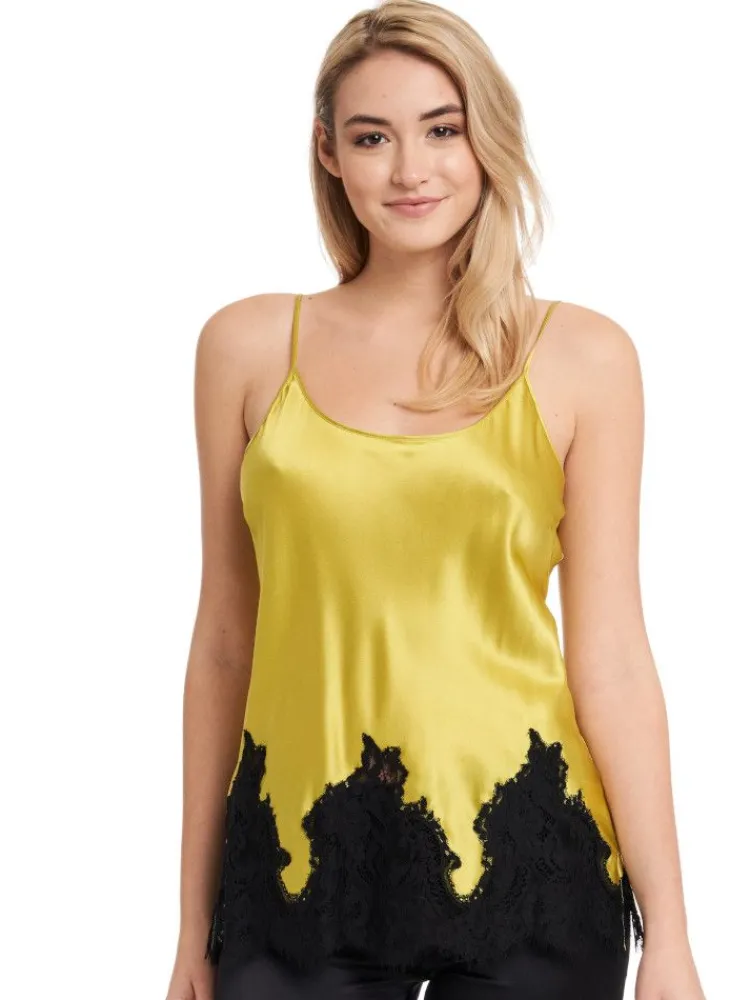 Tops Mit Spitze|Spaghettiträger Tops^Gattina Seidentop MAILIN Satin mit Spitze von
