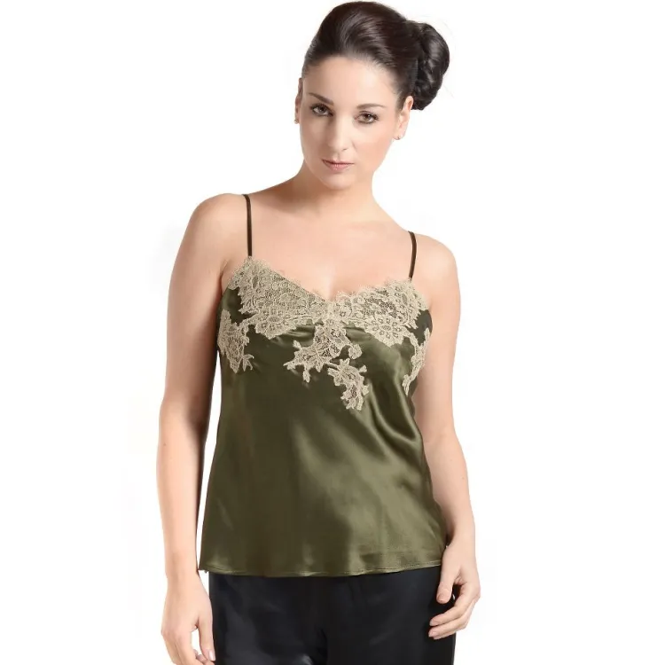 Tops Mit Spitze|Spaghettiträger Tops^Marjolaine Seidentop RARE mit Spitze von
