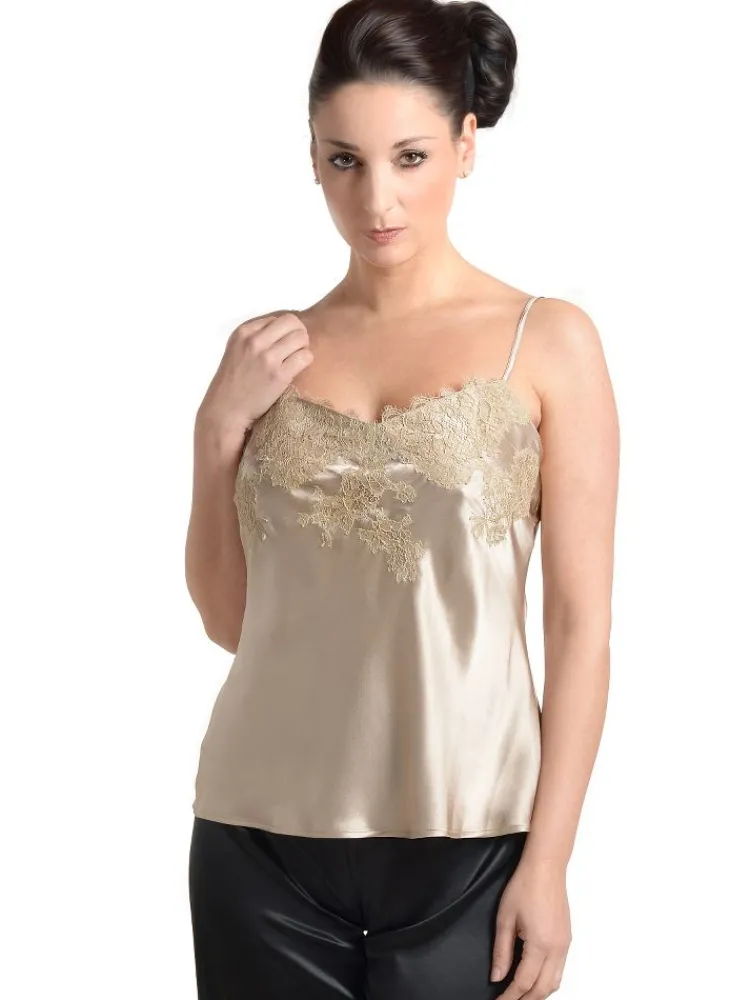 Tops Mit Spitze|Spaghettiträger Tops^Marjolaine Seidentop RARE mit Spitze von
