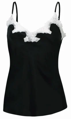 Tops Mit Spitze|Spaghettiträger Tops^Eva B. Bitzer Seidentop SATIN + LACE kurz von