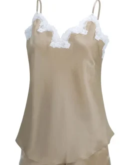 Tops Mit Spitze|Spaghettiträger Tops^Eva B. Bitzer Seidentop SATIN + LACE kurz von