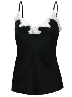 Tops Mit Spitze|Spaghettiträger Tops^Eva B. Bitzer Seidentop SATIN + LACE kurz von