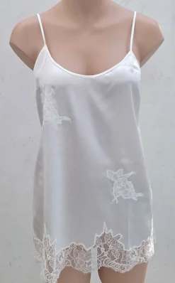 Tops Mit Spitze|Spaghettiträger Tops^Chiara Fiorini Seidentop SETA No. 12 mit Spitze von