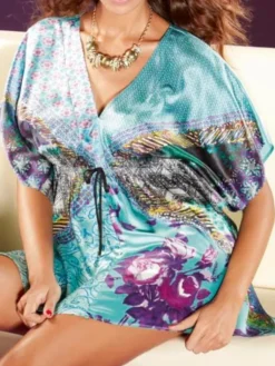 Kaftan, Tunika & Pareo|Kaftane^Eva B. Bitzer Seidentunika EXOTIC von türkis oder pink