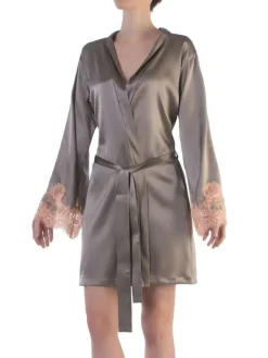 Morgenmantel Kurz|Morgenmantel Mit Spitze^Cotton Club Seta Superior Morgenmantel SUPERBO von mit Seide
