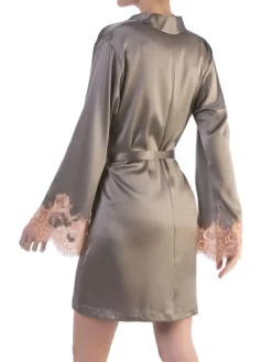 Morgenmantel Kurz|Morgenmantel Mit Spitze^Cotton Club Seta Superior Morgenmantel SUPERBO von mit Seide