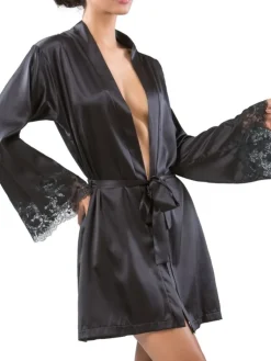 Morgenmantel Kurz|Morgenmantel Mit Spitze^Cotton Club Seta Superior Morgenmantel SUPERBO von mit Seide
