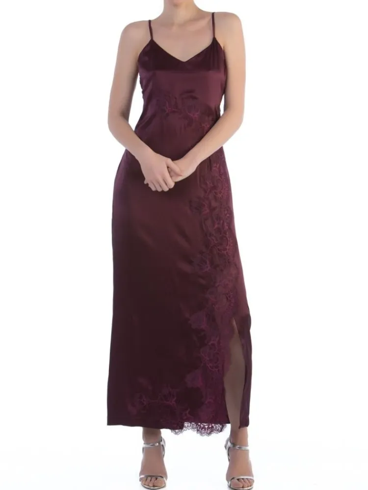Seidenneglige^Cotton Club Seta Superior Nachtkleid STUPENDA lang von