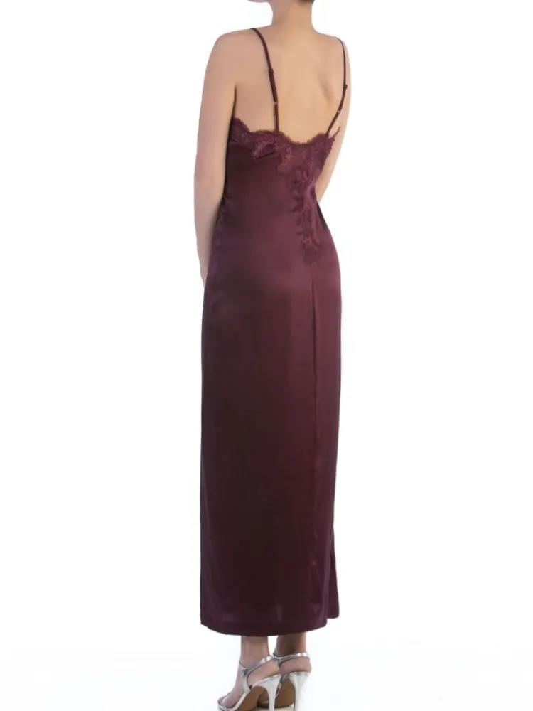 Seidenneglige^Cotton Club Seta Superior Nachtkleid STUPENDA lang von