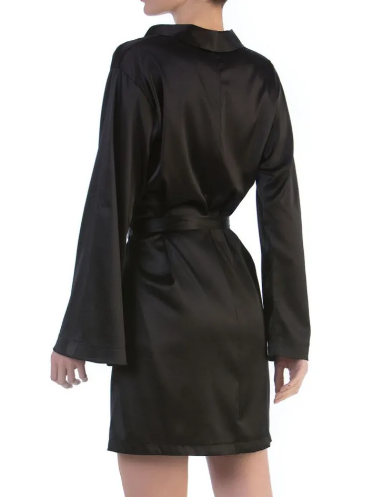 Morgenmantel Kurz|Morgenmantel Aus Satin^Cotton Club Seta Superior Seide Kimono INTREPIDO von