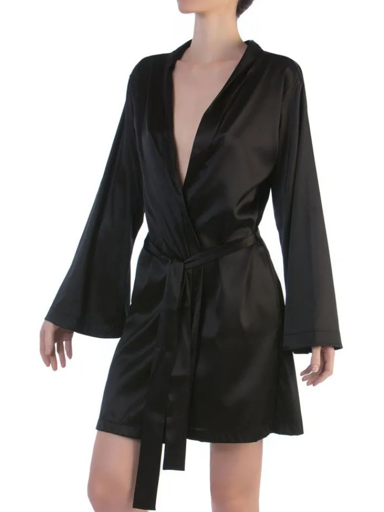 Morgenmantel Kurz|Morgenmantel Aus Satin^Cotton Club Seta Superior Seide Kimono INTREPIDO von