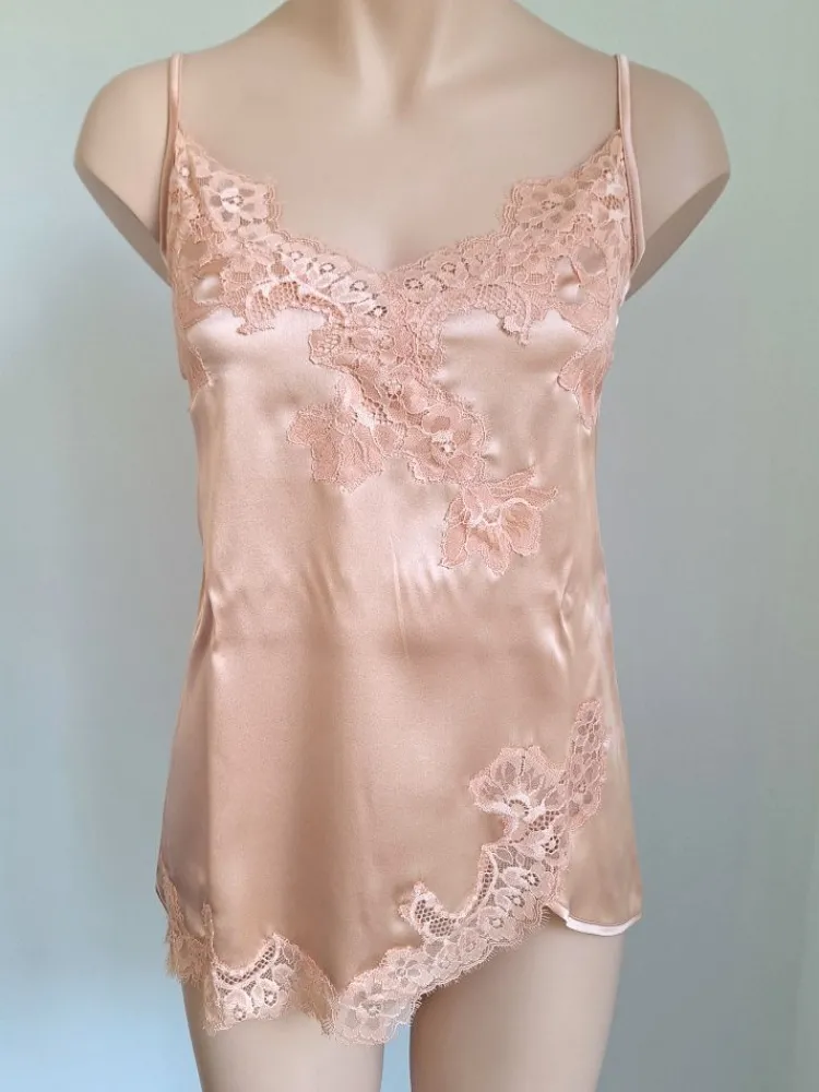 Tops Mit Spitze|Spaghettiträger Tops^Cotton Club Seta Superior Top PRIMARIO mit Stretchseide von