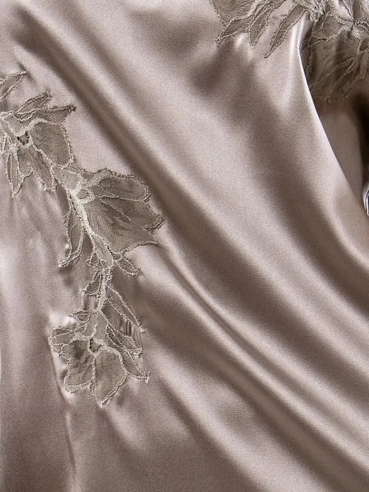 Tops Mit Spitze|Spaghettiträger Tops^Cotton Club Seta Superior Top PRIMARIO aus Satin mit Seide von