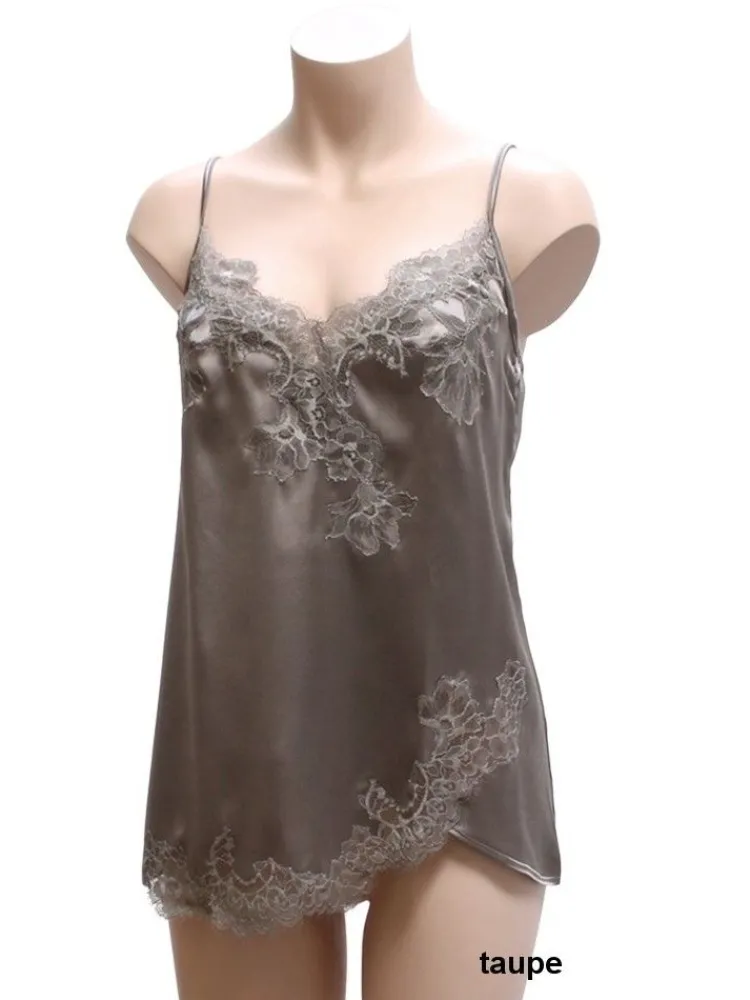 Tops Mit Spitze|Spaghettiträger Tops^Cotton Club Seta Superior Top PRIMARIO aus Satin mit Seide von