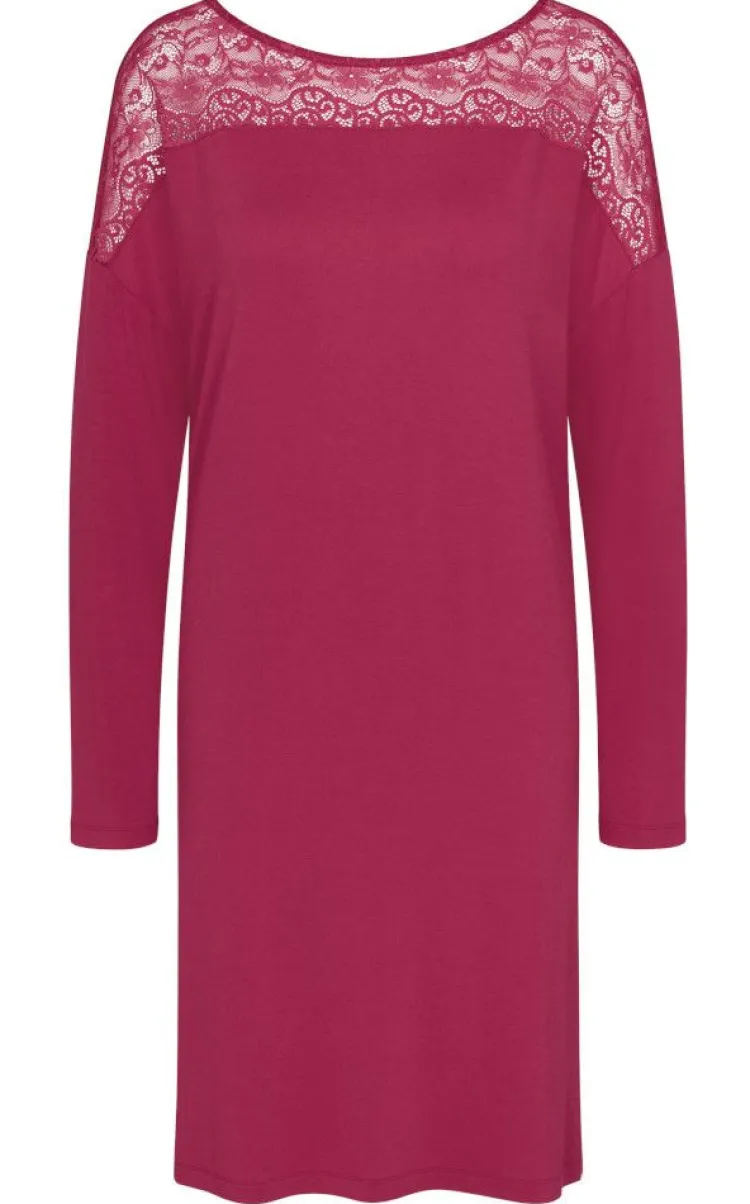 Edle Nachthemden^Triumph Sleepshirt LOUNGE ME AMOURETTE himbeer-rot von Eco Vero himbeer rot